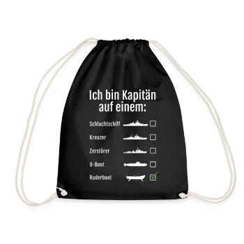 Ich bin Kapitän auf einem... - Turnbeutel - Schwarz - Vorne