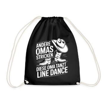 Oma tanzt Line Dance - Turnbeutel - Schwarz - Vorne