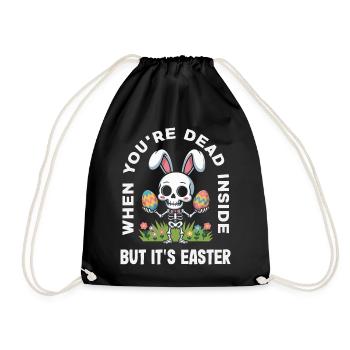 Joyeuse Pâques, douce chasse aux œufs du lapin, œufs de Pâques - Sac de sport léger - noir - Devant