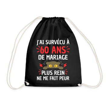 J'ai Survécu 60 Ans Mariage Plus Rien Peur - Sac de sport léger - noir - Devant