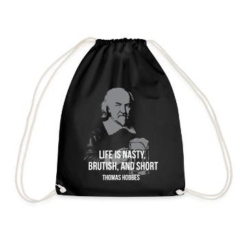 Thomas Hobbes - Drawstring Bag - black - Front