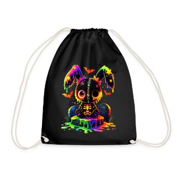 Lapin gothique de Kawaii - Sac de sport léger - noir - Devant