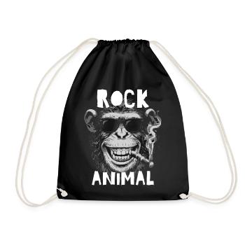Chimp Rocker With Sunglasses - Drawstring Bag - black - Front