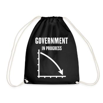 Government In Progress (Regierung Politik / White) - Turnbeutel - Schwarz - Vorne