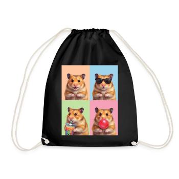 Hamsters Hamster - Turnbeutel - Schwarz - Vorne
