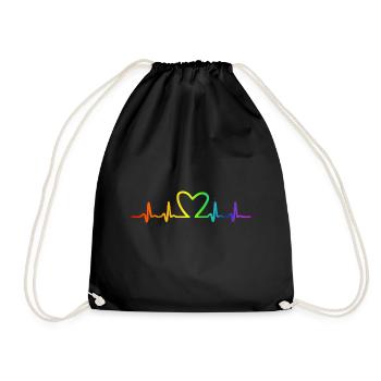 LGBT Pride Rainbow Heartbeat - Sac de sport léger - noir - Devant