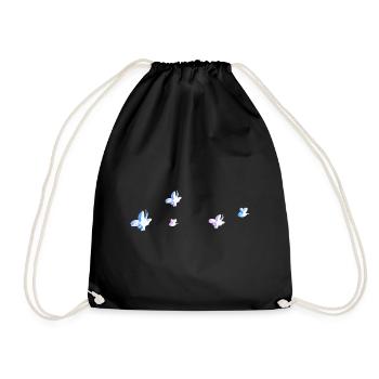 symboles forme rose papillon abeille paillettes - Sac de sport léger - noir - Devant