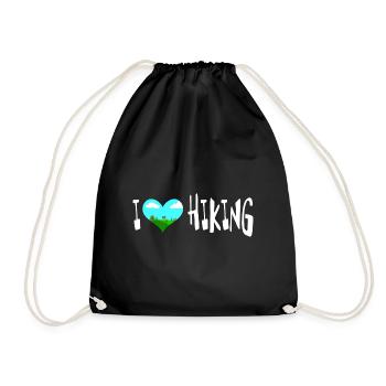 i love hiking Hiking Nature - Drawstring Bag - black - Front
