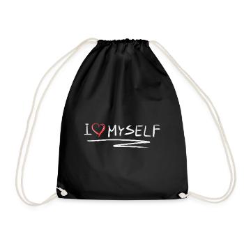 ich liebe mich selbstliebe herz - Turnbeutel - Schwarz - Vorne
