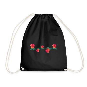 plantes rouges ligne fleur rose oeil fleurs - Sac de sport léger - noir - Devant