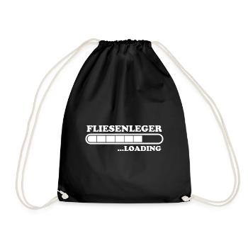 Fliesenleger Spruch Lustiges Fliesenleger Geschenk - Turnbeutel - Schwarz - Vorne