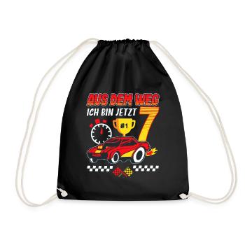 7. Geburtstag Rennwagen 7 Jahre alt Rennfahrer - Turnbeutel - Schwarz - Vorne