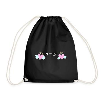 cœur cœur amour ange flèche symbole - Sac de sport léger - noir - Devant