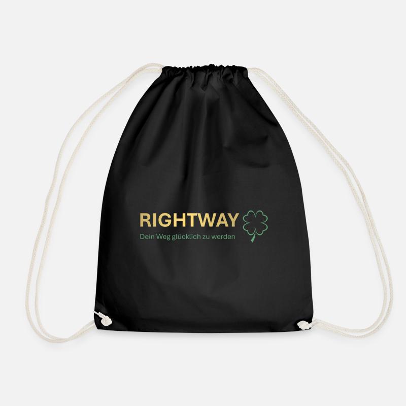 Rightway - Dein Weg glücklich zu werden - Turnbeutel - Schwarz
