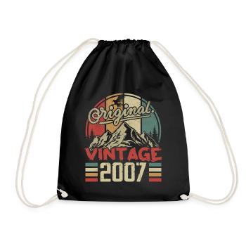 Vintage 2007 Retro Cadeau Anniversaire Né En 2007 - Sac de sport léger - noir - Devant