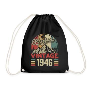 Vintage 1946 Retro Cadeau Anniversaire Né En 1946 - Sac de sport léger - noir - Devant