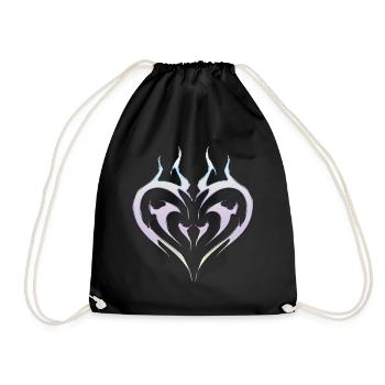 Tribal Heart Tattoo for Emo and Goth - Drawstring Bag - black - Front