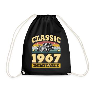 Klassisch seit 1967 - Jubiläum 55 Jahre - Turnbeutel - Schwarz - Vorne