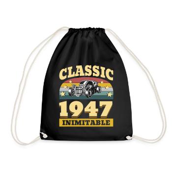 Classic since 1947 - Anniversary 75 years - Drawstring Bag - black - Front