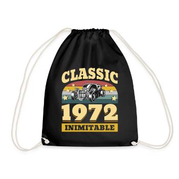 Classic since 1972 - Anniversary 50 years - Drawstring Bag - black - Front