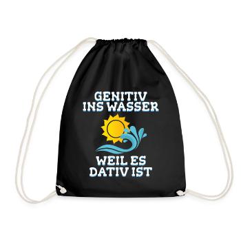 Lehrer Wasser Deutsch Humor Geschenk - Turnbeutel - Schwarz - Vorne