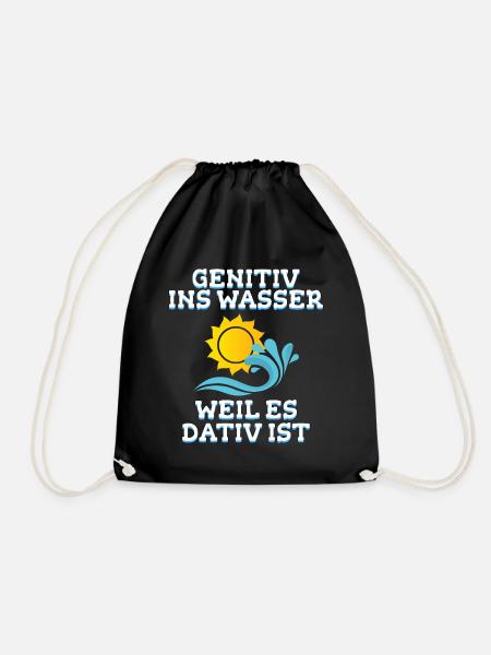 Lehrer Wasser Deutsch Humor Geschenk - Turnbeutel - Schwarz
