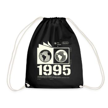 Jahrgang 1995 Retro Geburtstag Geschenk 1995 - Turnbeutel - Schwarz - Vorne