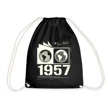 Jahrgang 1957 Retro Geburtstag Geschenk 1957 - Turnbeutel - Schwarz - Vorne
