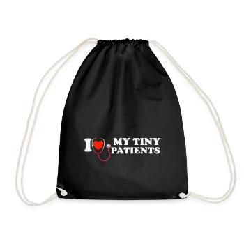 I Love Tiny Patients Pediatric Pediatric pediatrics - Drawstring Bag - black - Front