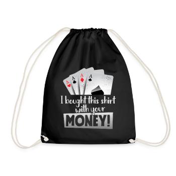Funny Poker Casino Las Vegas Poker Night I Bough - Turnbeutel - Schwarz - Vorne