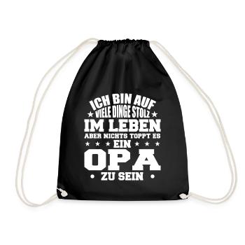 ich bin stolz wie ein Opa - Turnbeutel - Schwarz - Vorne
