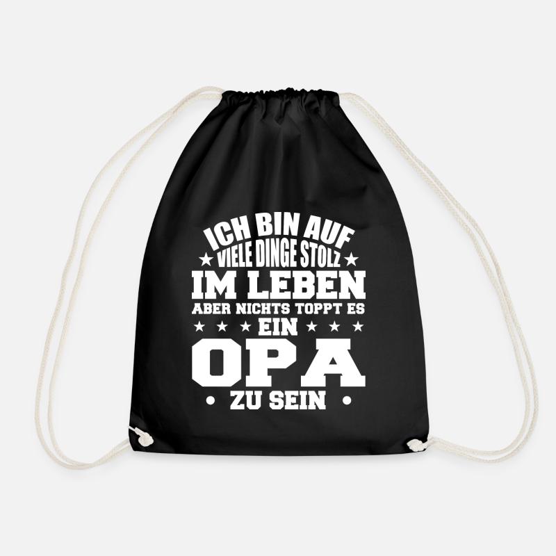 ich bin stolz wie ein Opa - Turnbeutel - Schwarz
