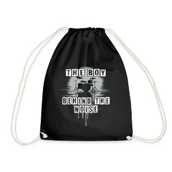 Drummer Boy Schlagzeuger Drumset Silhouette - Drawstring Bag - black - Front