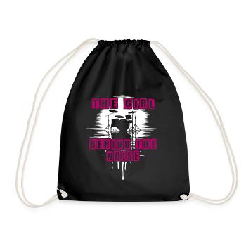 Loud Girl Funny Drummer Girl Saying - Drawstring Bag - black - Front