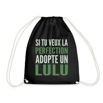 Si tu veux la perfection adopte Lulu Lucas Lucien - Sac de sport léger - noir - Devant