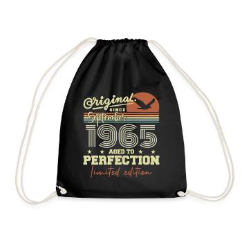Born in September 1965 September - September 1965 - Drawstring Bag - black - Front