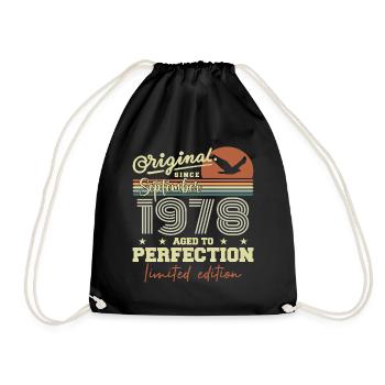 Born in September 1978 September - September 1978 - Drawstring Bag - black - Front
