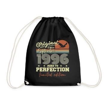 Born in September 1996 September - September 1996 - Drawstring Bag - black - Front