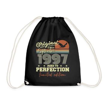 Born in September 1997 September - September 1997 - Drawstring Bag - black - Front