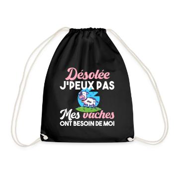 Vaches. Agriculture. Cadeau t-shirt humour animal - Sac de sport léger - noir - Devant