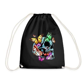 Butterfly - Drawstring Bag - black - Front