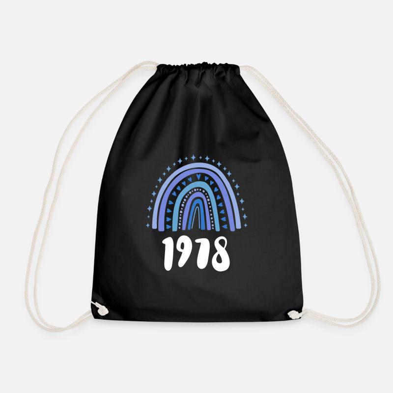 Blue Rainbow Year of birth born 1978 - Drawstring Bag - black