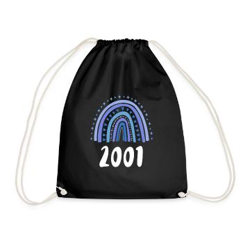 Blue Rainbow Year of birth born 2001 - Drawstring Bag - black - Front