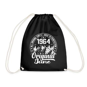 juin 1964 Original : 60 Ans Cadeau d'Anniversaire - Sac de sport léger - noir - Devant