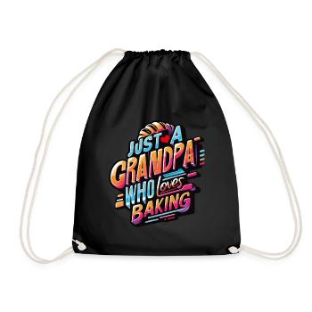 Grandpa is a baker, our grandpa likes to bake - Drawstring Bag - black - Front