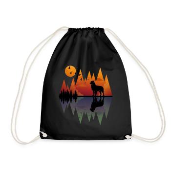 Mountain Australian Shepherd - Aussie without rod - Drawstring Bag - black - Front