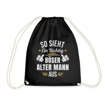 Böser Alter Mann Sarkasmus Spruch Lustig - Turnbeutel - Schwarz - Vorne