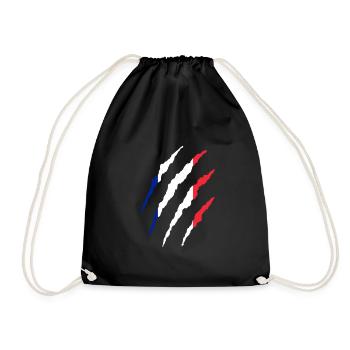 Frankreich Flagge | Französische Flagge Design - Turnbeutel - Schwarz - Vorne