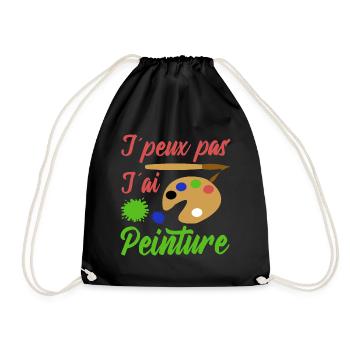 Peinture shirt je peux pas j´ai peinture artiste - Sac de sport léger - noir - Devant