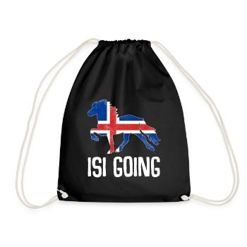 Isi Islandpferd Pony Islandpferde Spruch Geschenk - Turnbeutel - Schwarz - Vorne